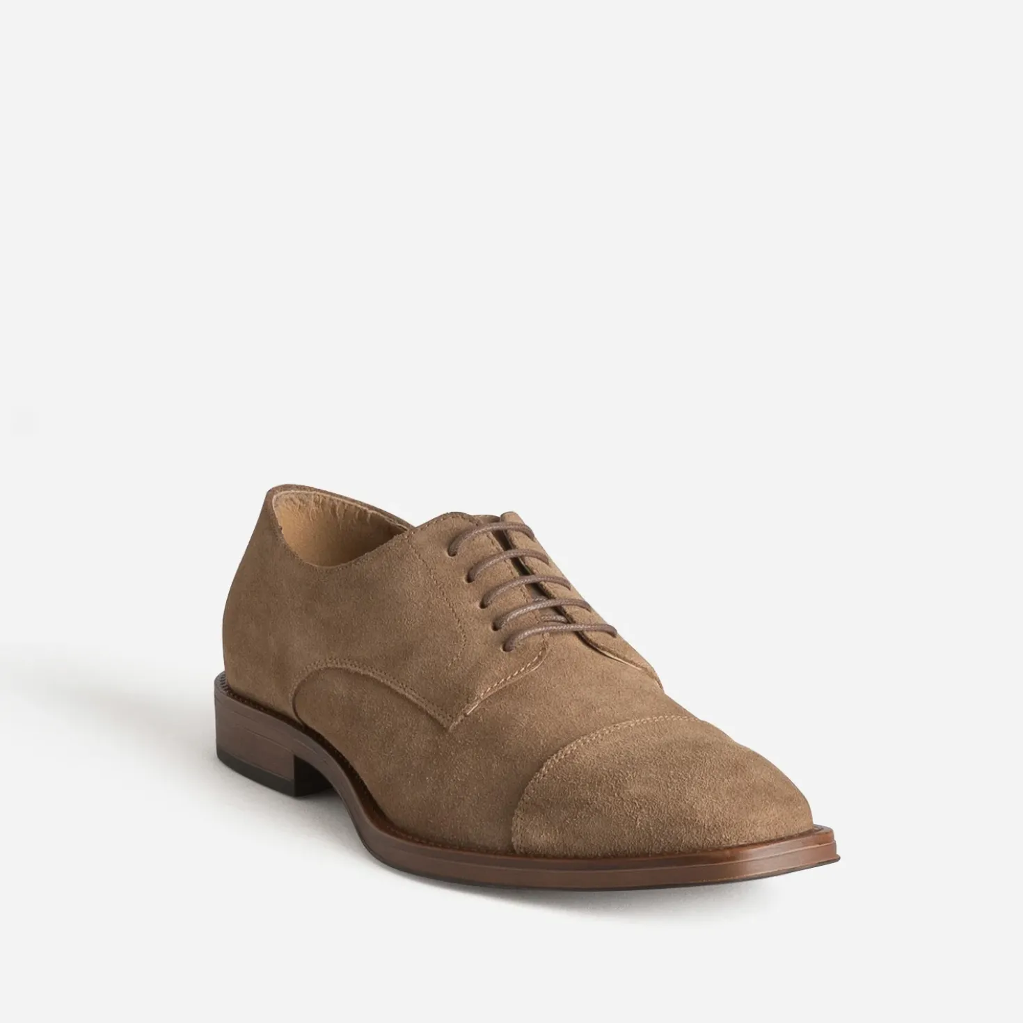 Derby marron cuir velours