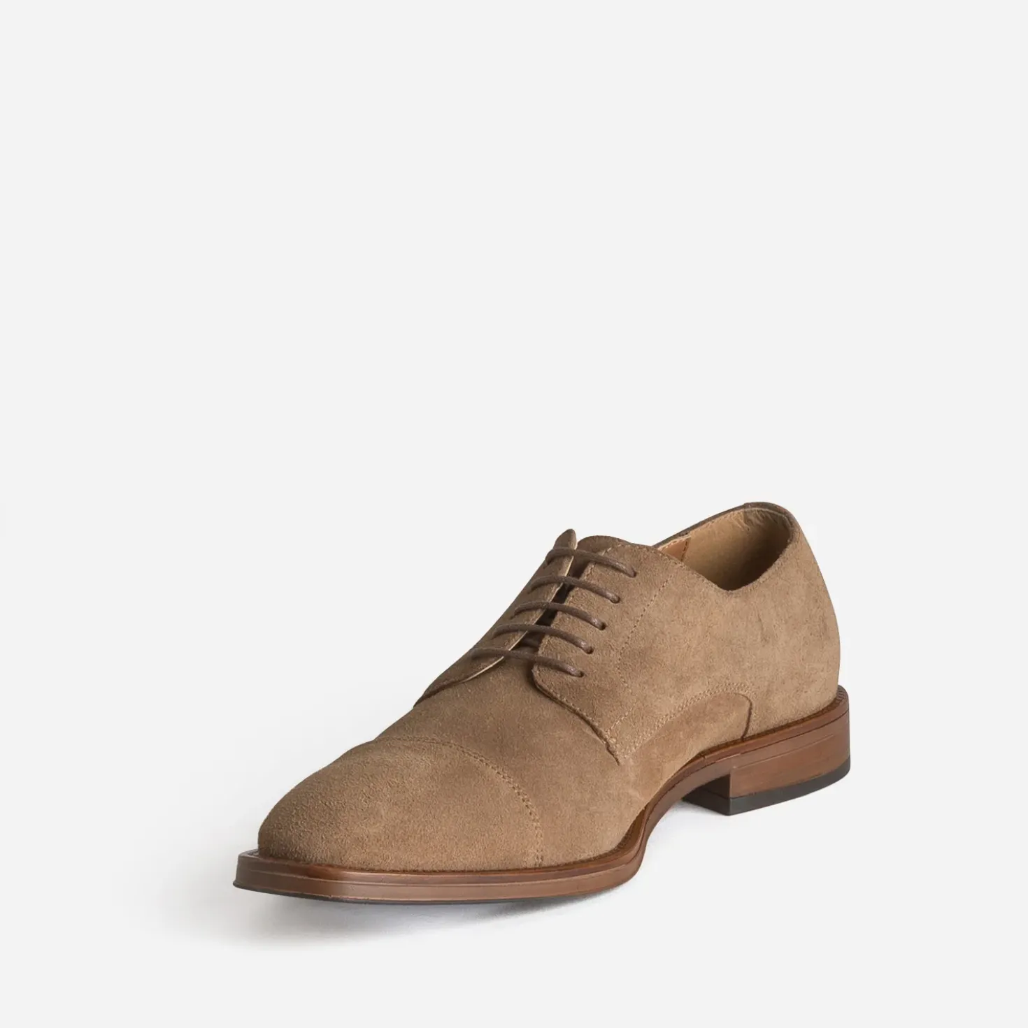 Derby marron cuir velours