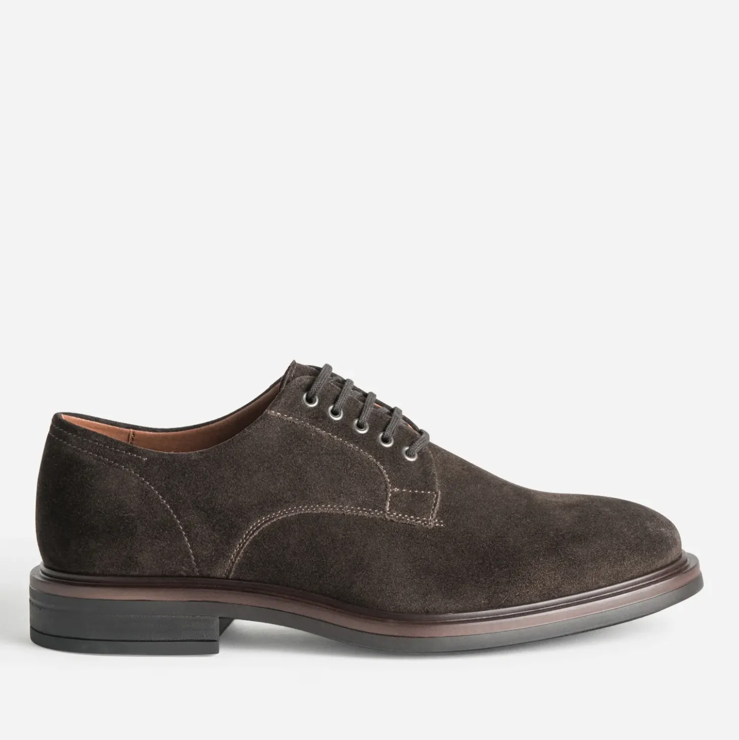 Derby marron cuir velours