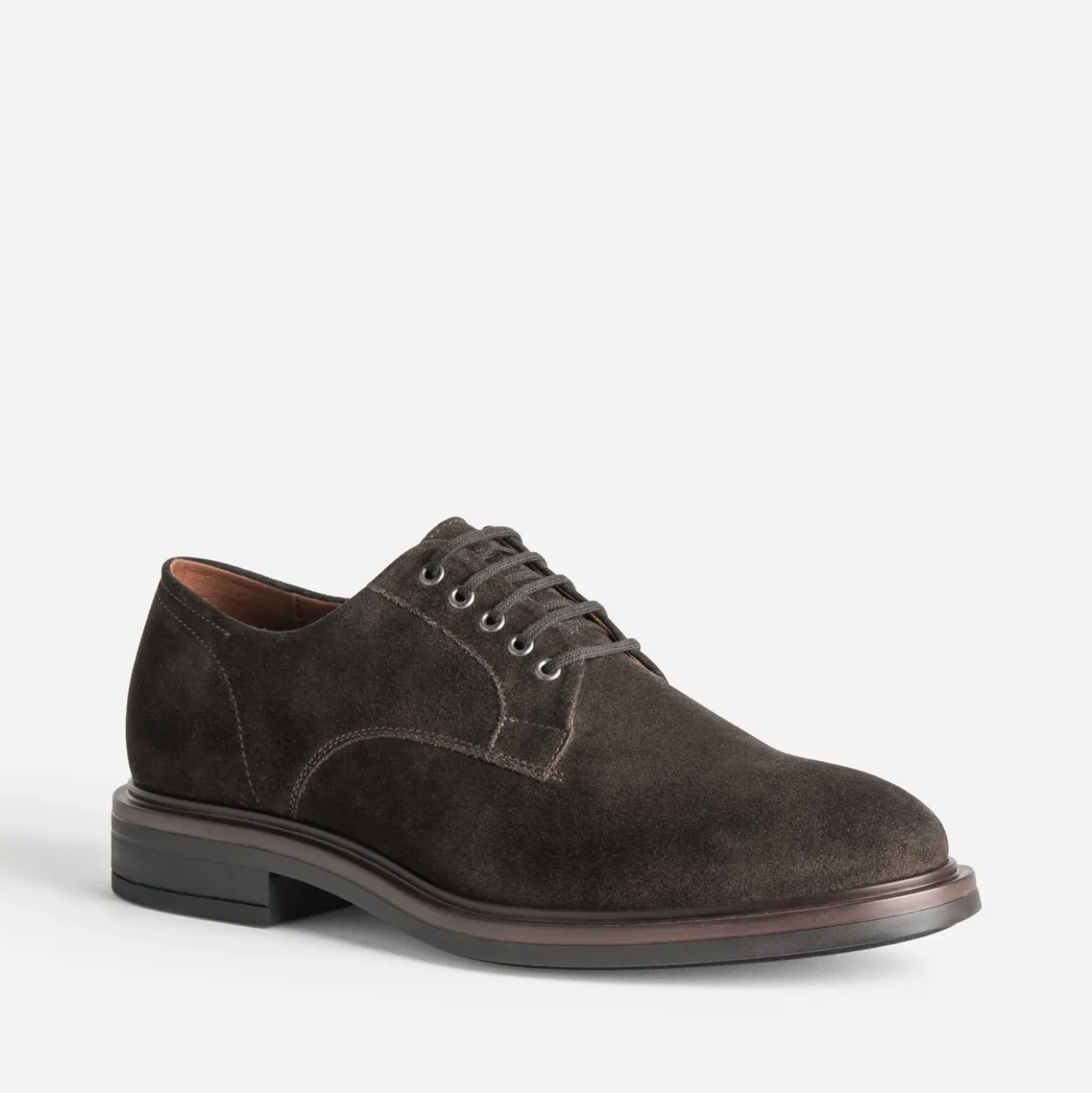Derby marron cuir velours