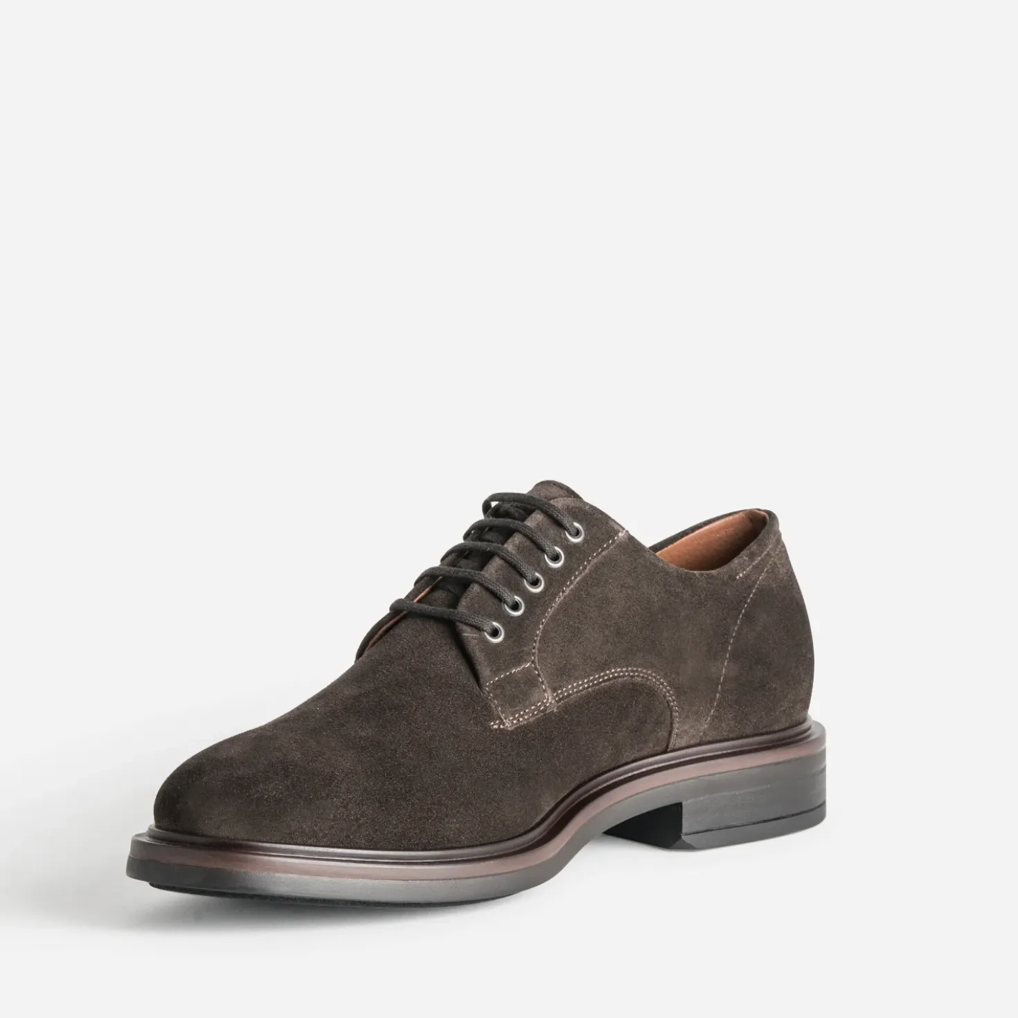 Derby marron cuir velours