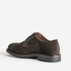 Derby marron cuir velours