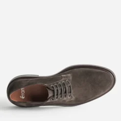 Derby marron cuir velours