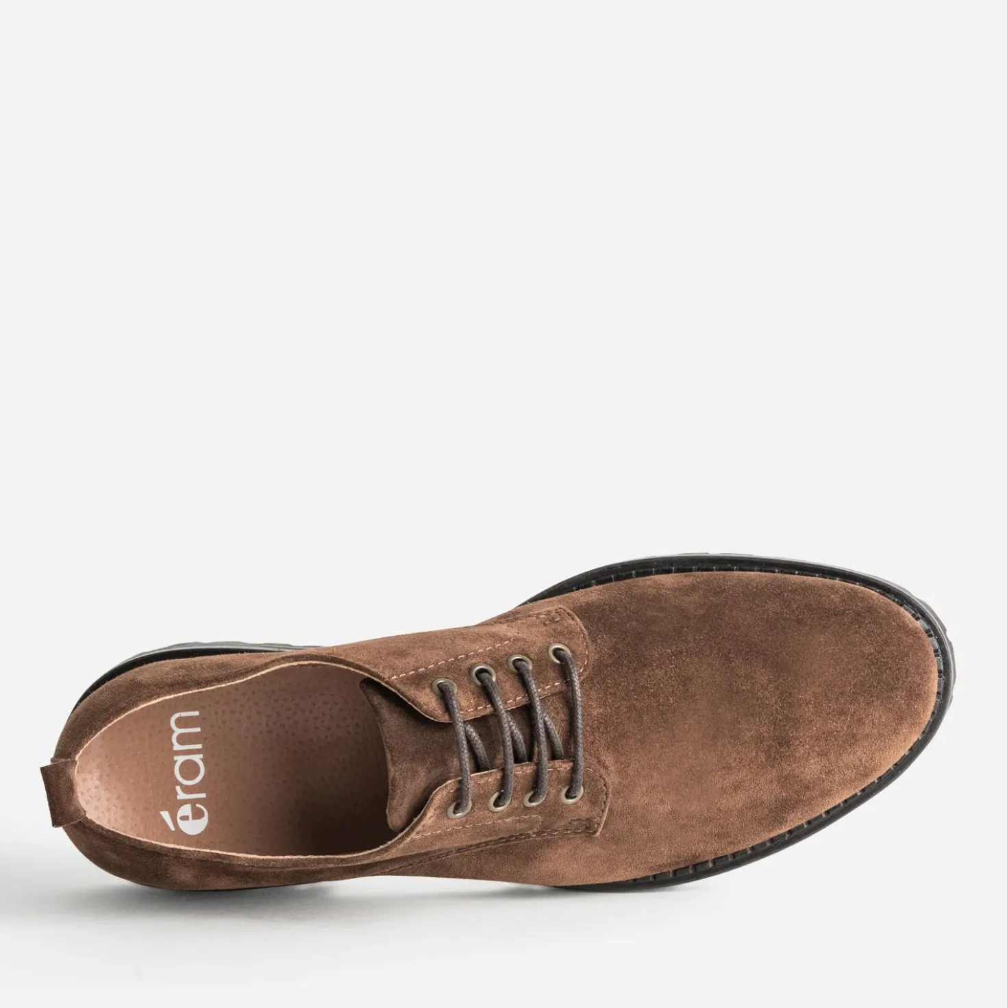 Derby marron cuir velours semelle crantée