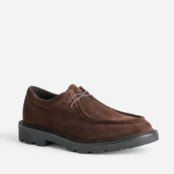 Derby marron cuir velours semelle crantée