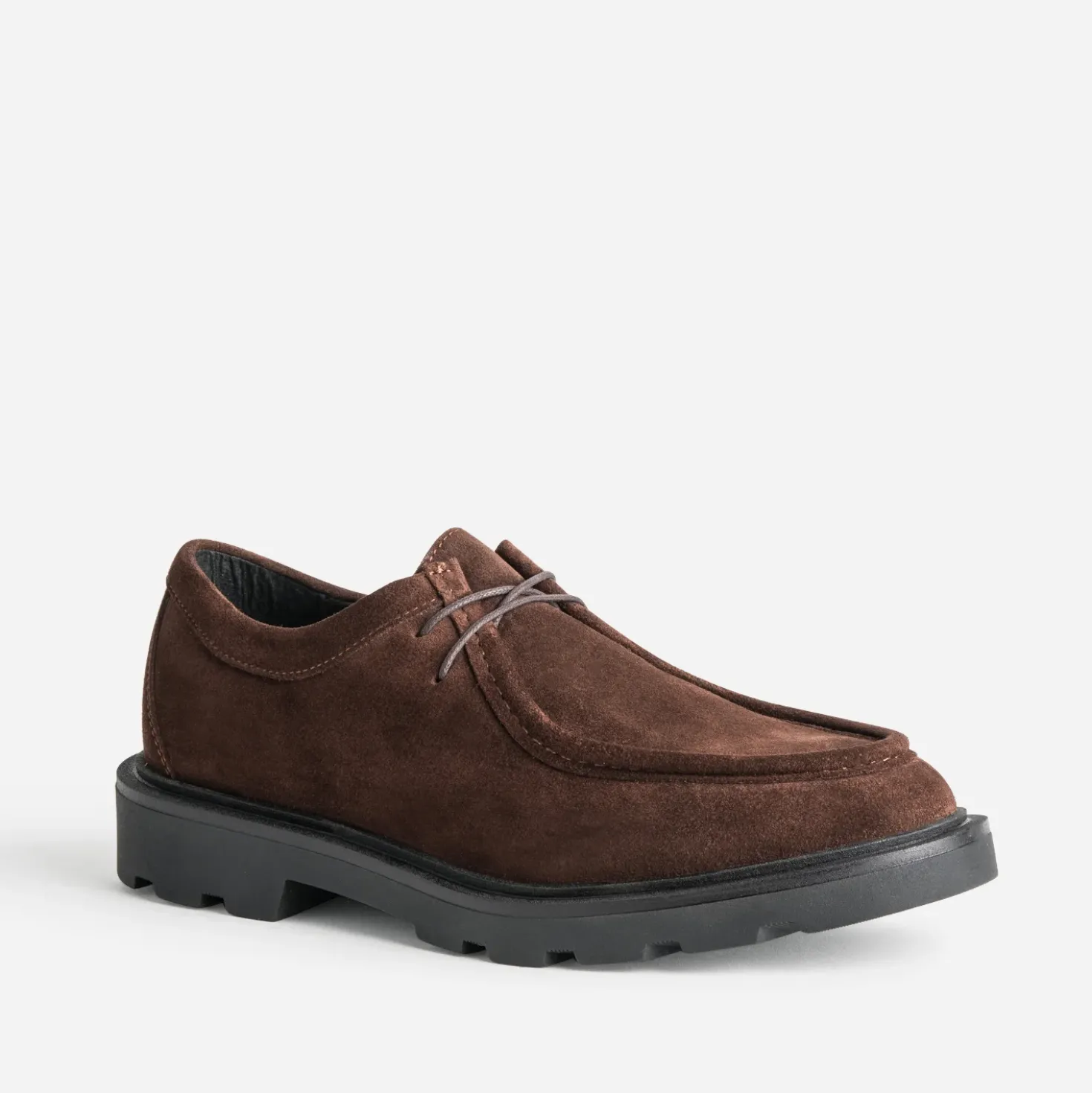Derby marron cuir velours semelle crantée