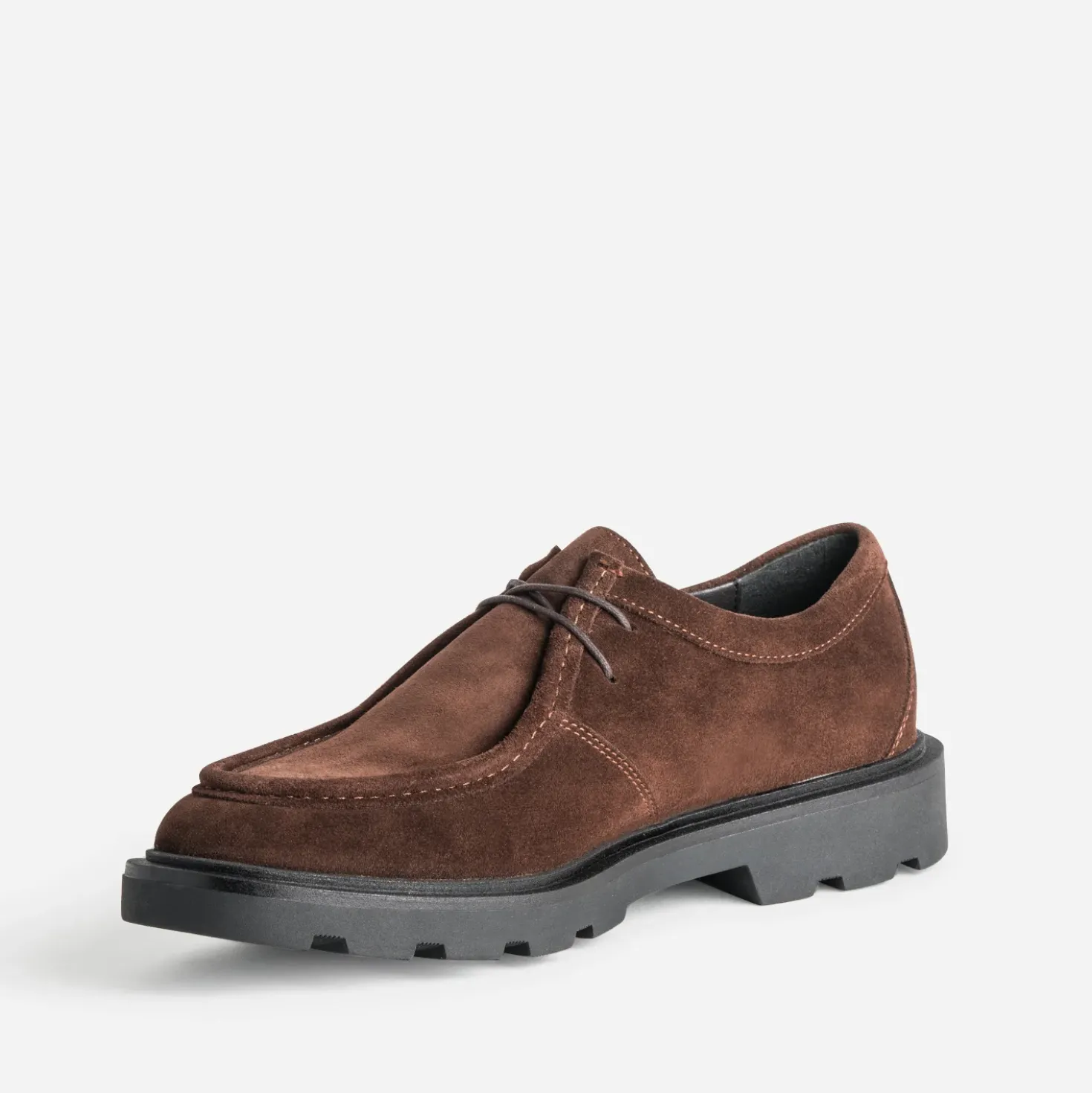 Derby marron cuir velours semelle crantée