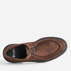 Derby marron cuir velours semelle crantée