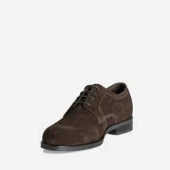 Derby marron foncé cuir velours