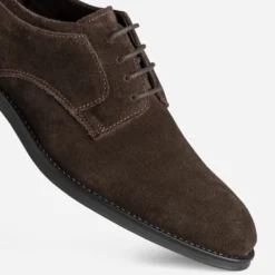 Derby marron foncé cuir velours