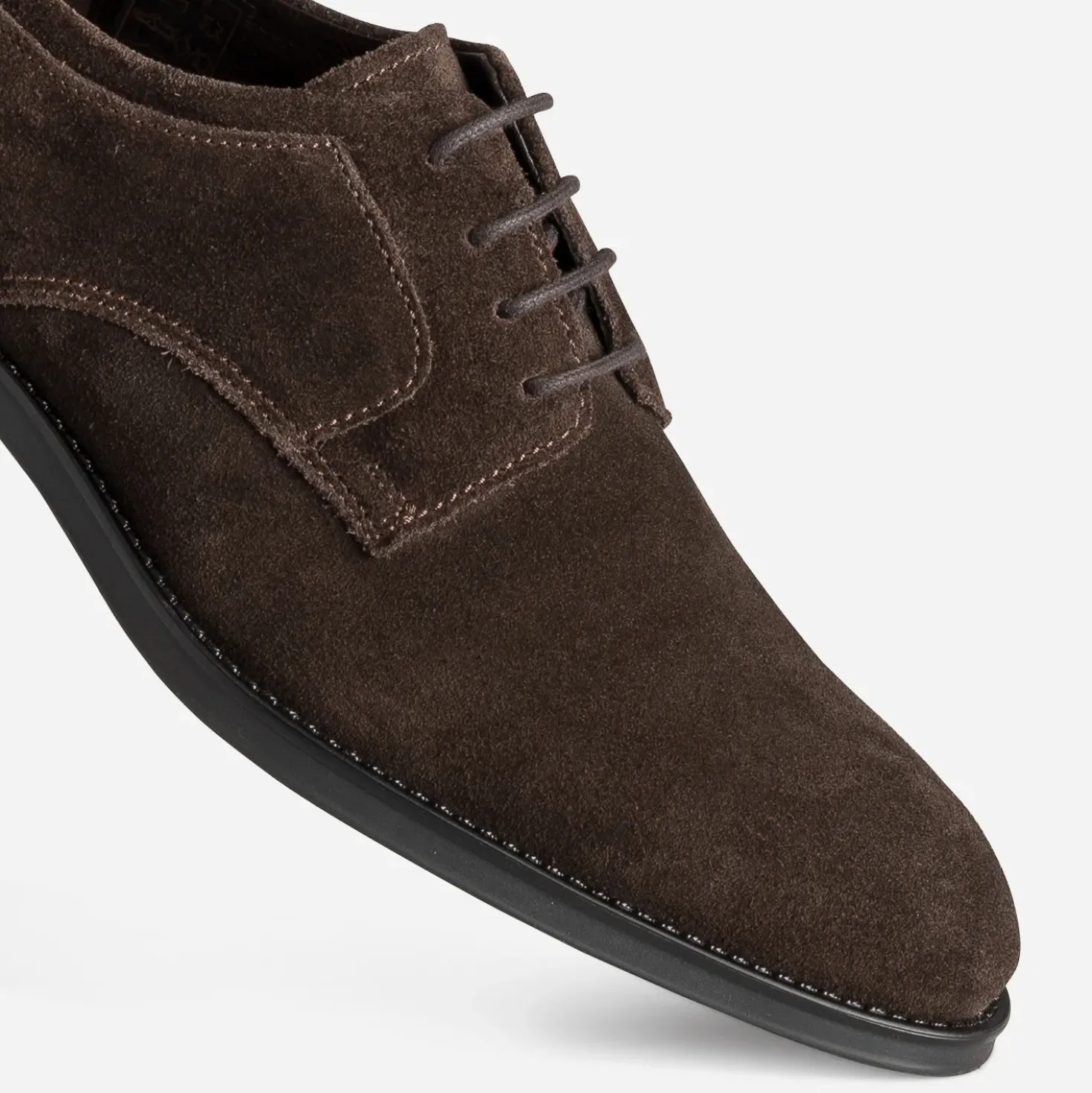 Derby marron foncé cuir velours