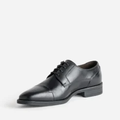 Derby noir cuir bout droit