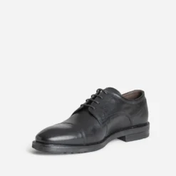 Derby noir cuir bout droit