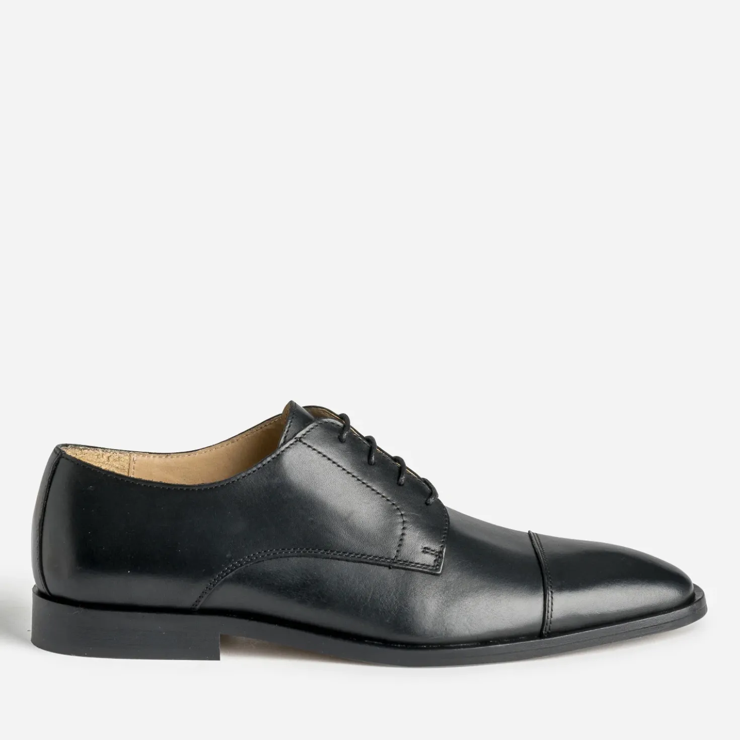 Derby noir cuir bout droit
