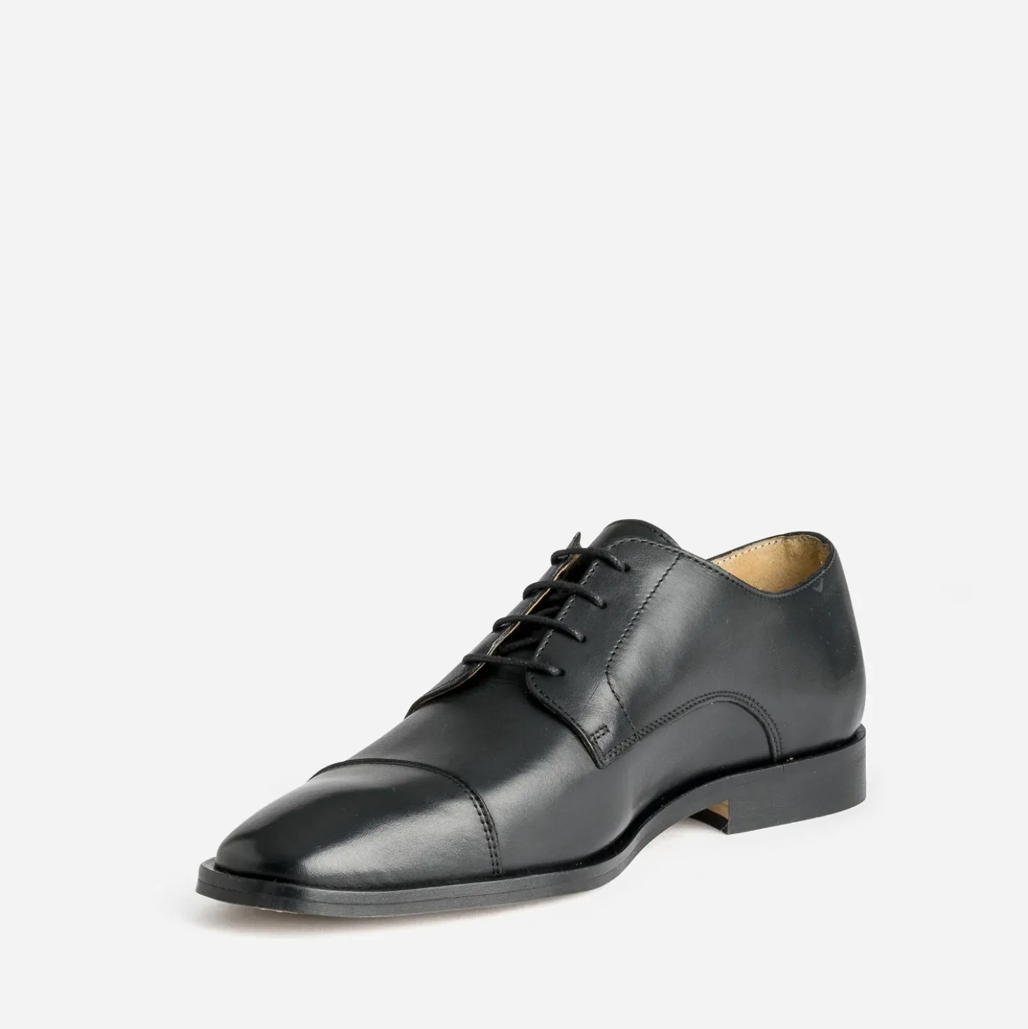 Derby noir cuir bout droit
