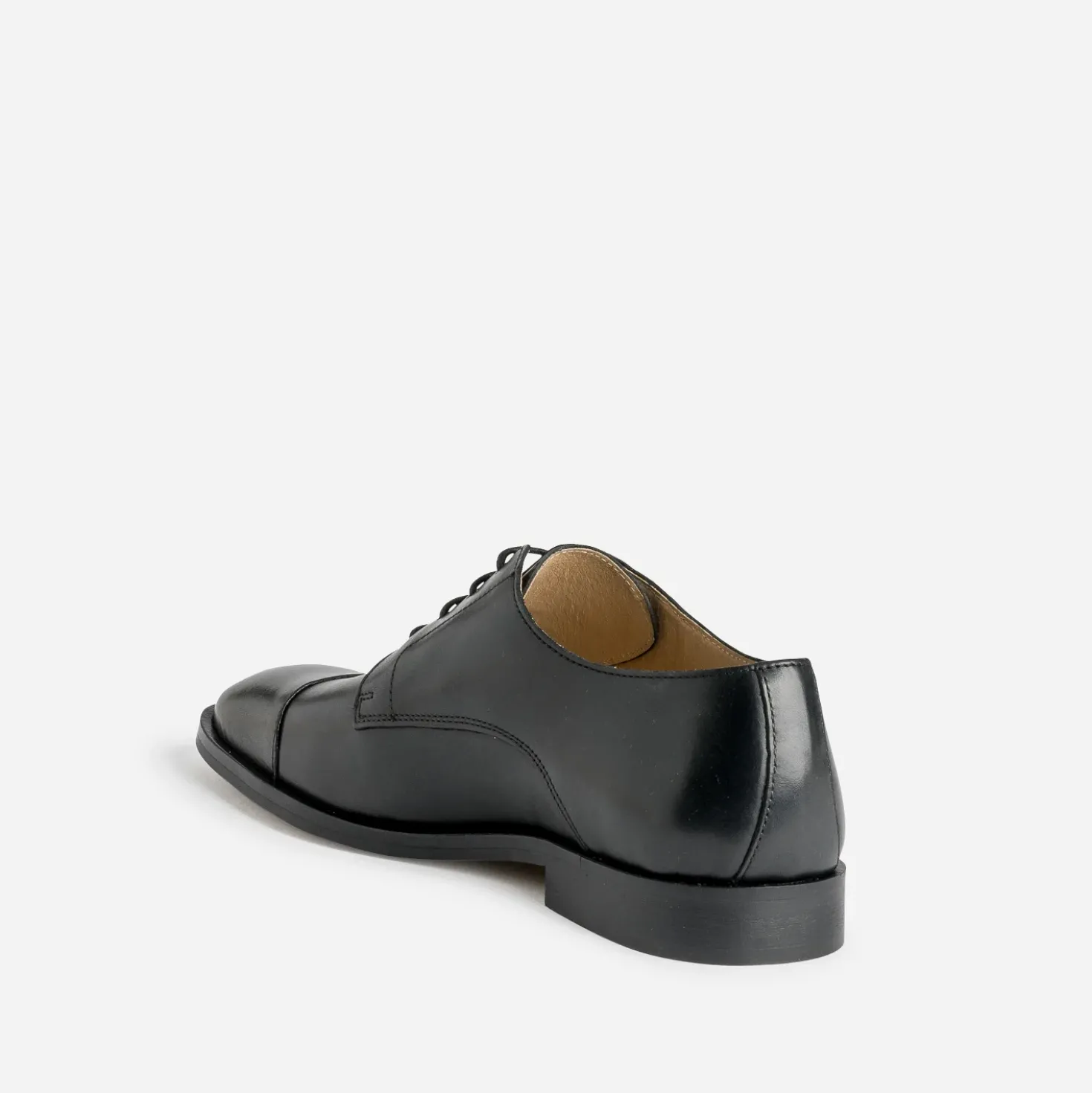 Derby noir cuir bout droit