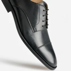 Derby noir cuir bout droit