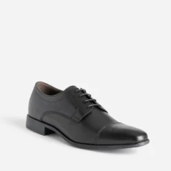 Derby noir cuir bout droit