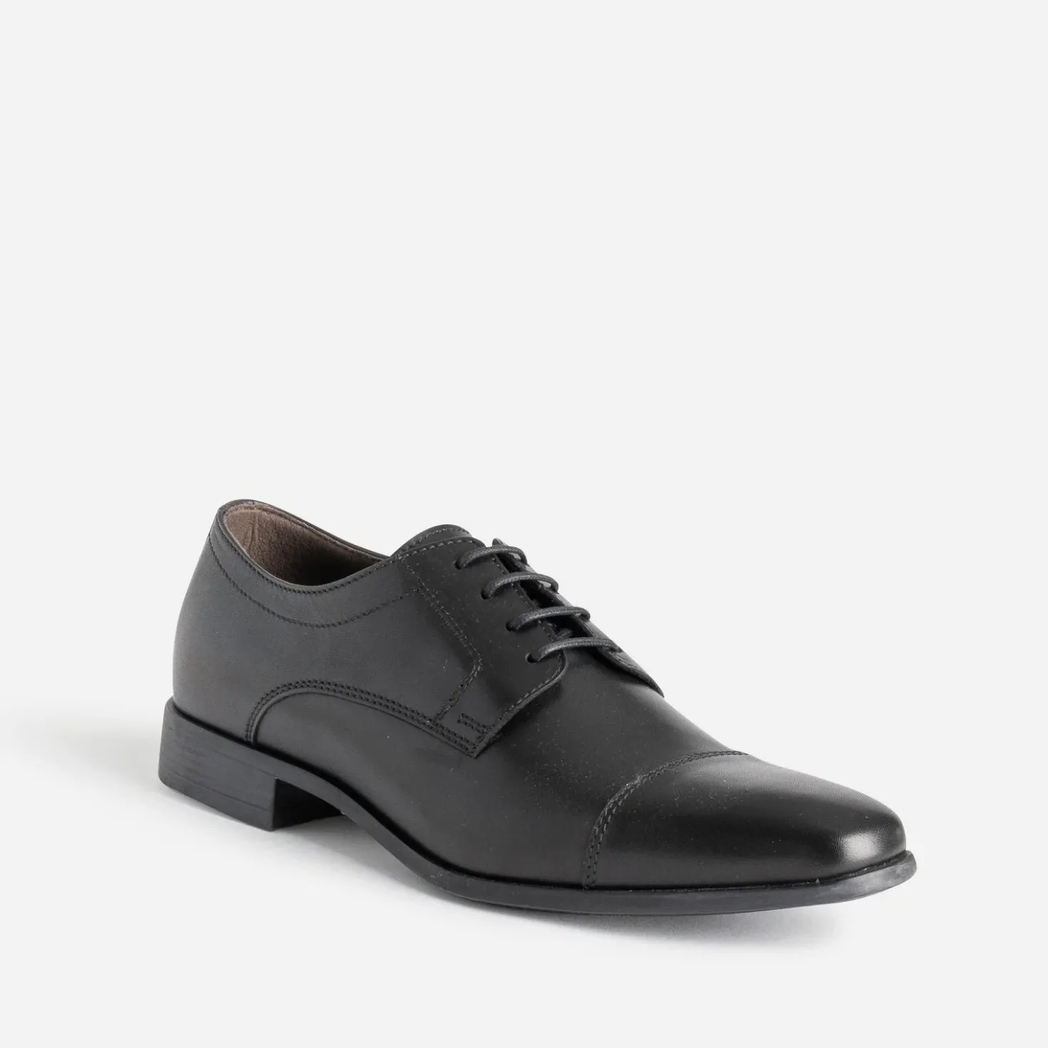 Derby noir cuir bout droit