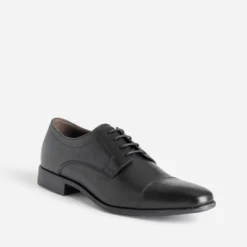 Derby noir cuir bout droit