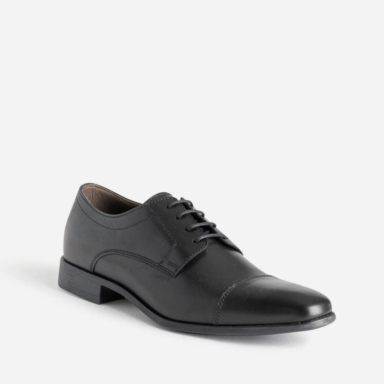 Derby noir cuir bout droit