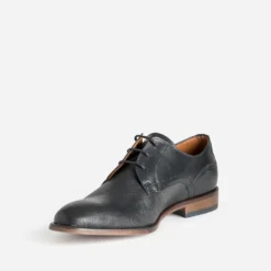 Derby noir cuir embossé