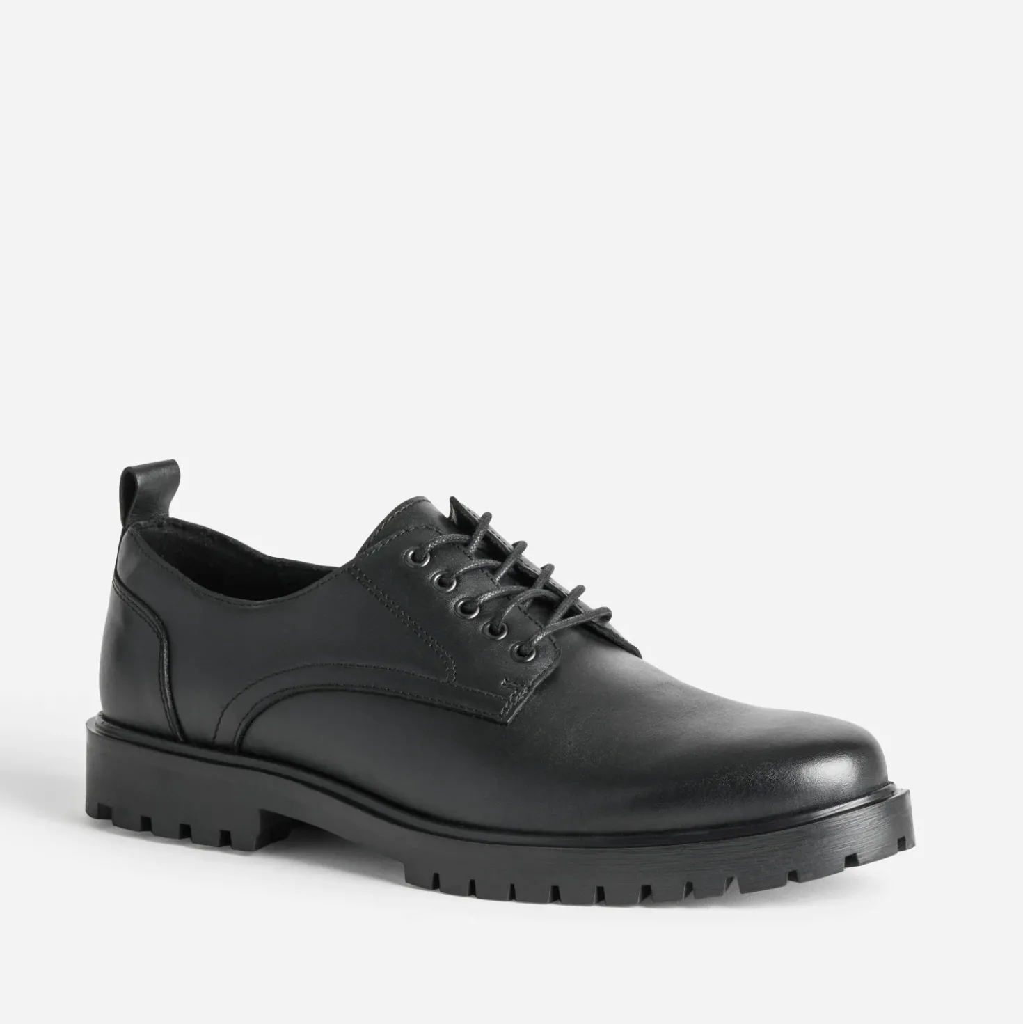 Derby noir cuir semelle crantée