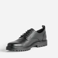 Derby noir cuir semelle crantée