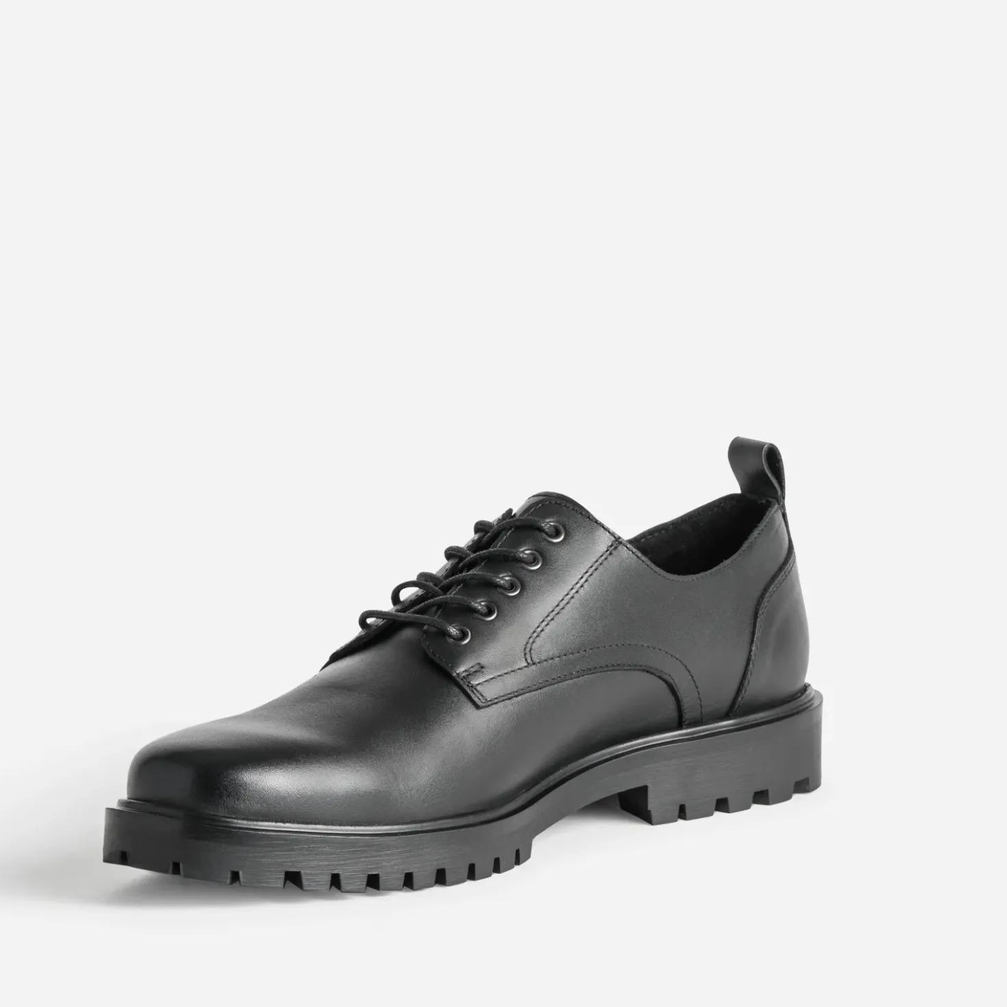 Derby noir cuir semelle crantée