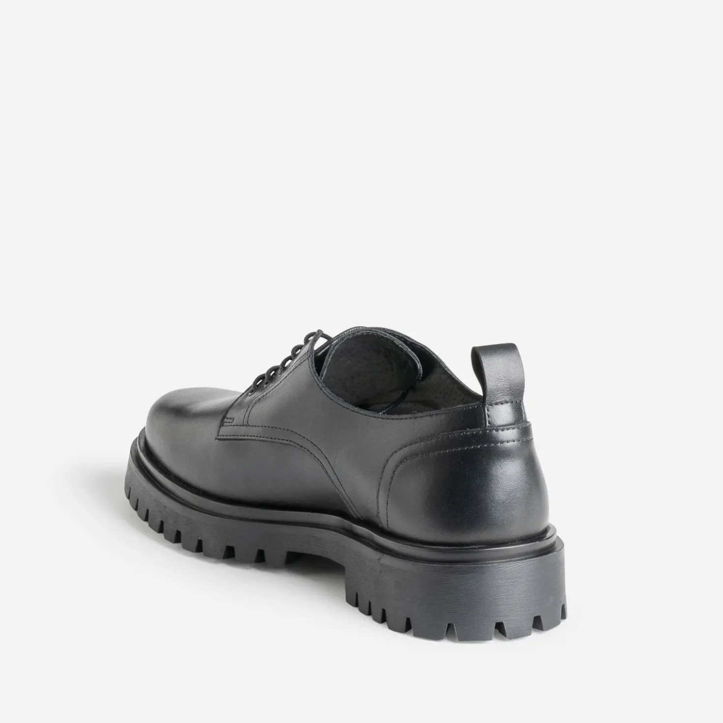 Derby noir cuir semelle crantée