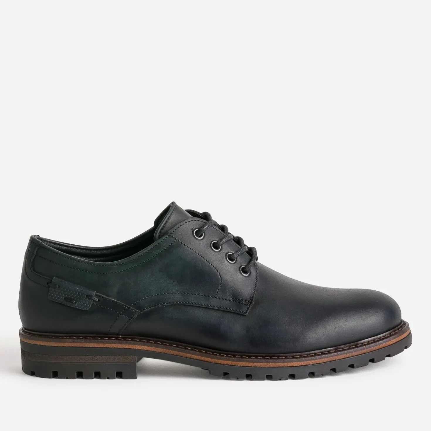Derby noir cuir semelle crantée