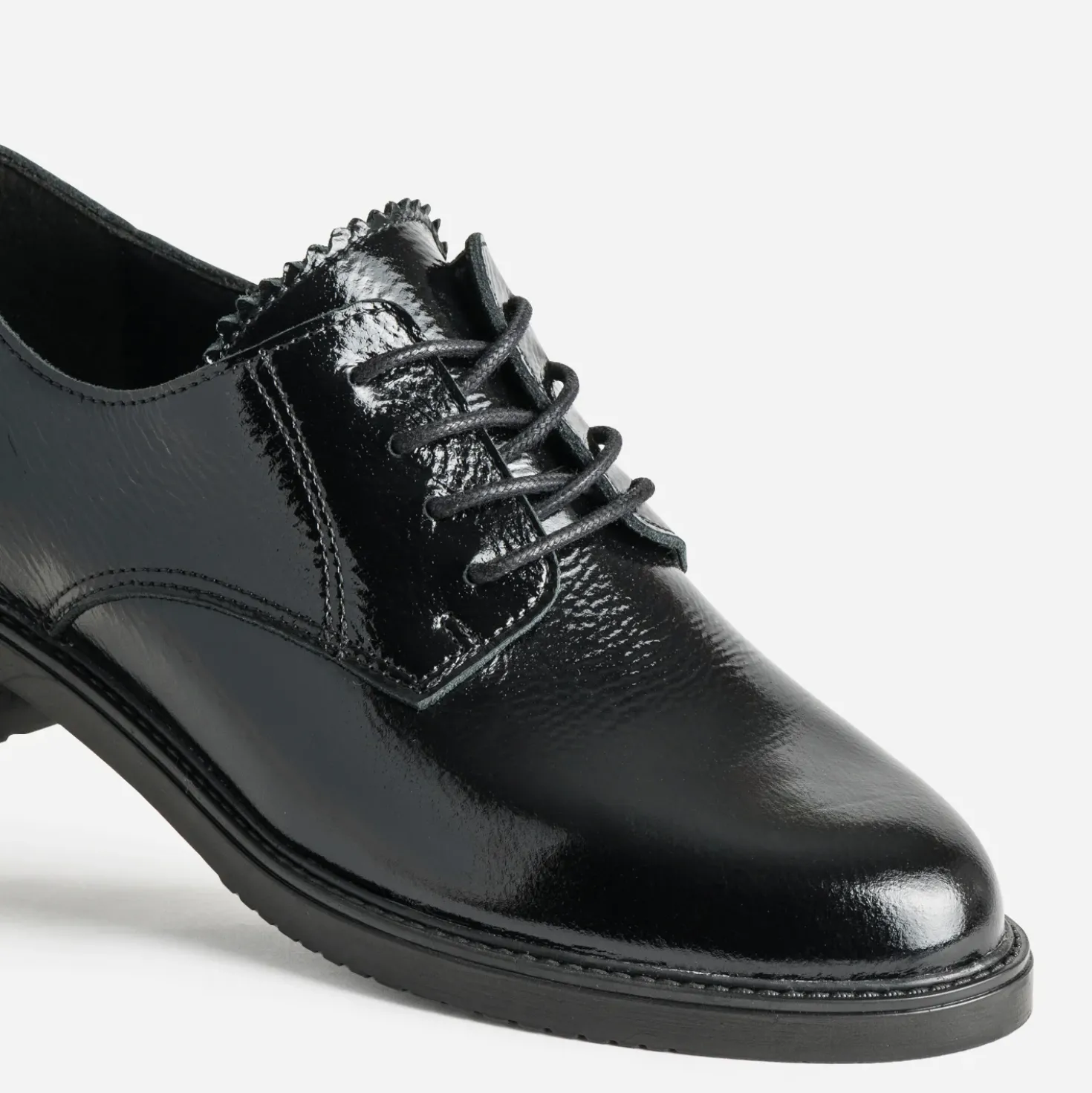 Derby noir cuir verni