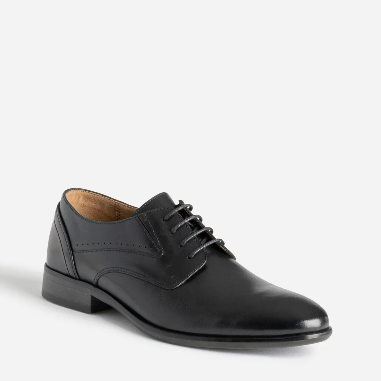 Derby noir en cuir