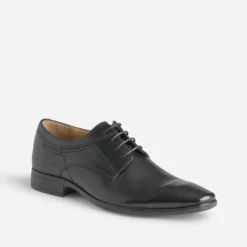 Derby noir en cuir