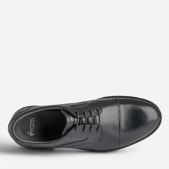 Derby noir en cuir à doublure carreaux