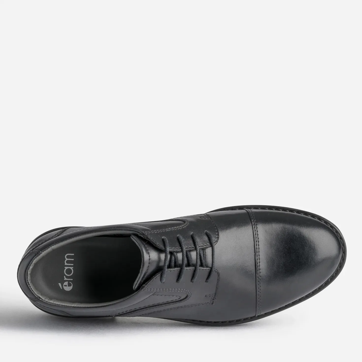 Derby noir en cuir à doublure carreaux