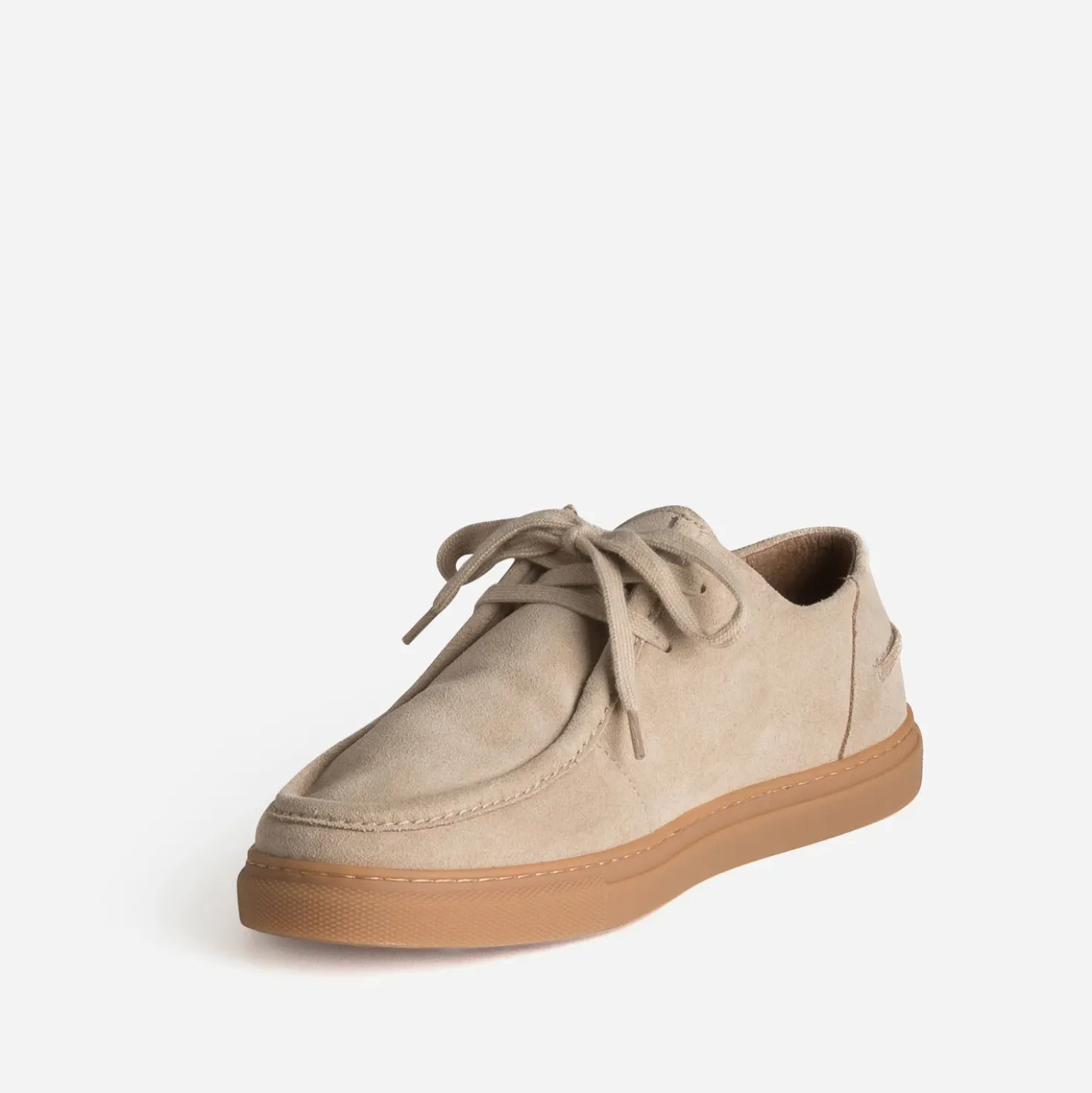 Derby plateau beige cuir velours
