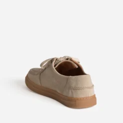 Derby plateau beige cuir velours