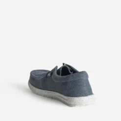 Derby plateau bleu textile