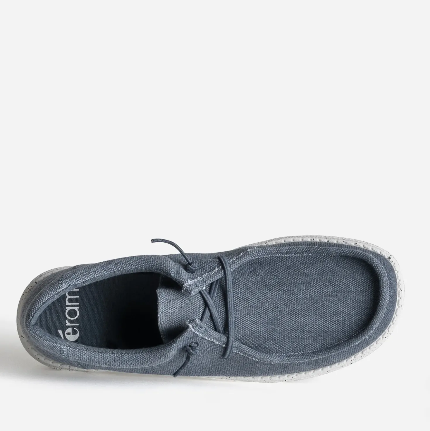 Derby plateau bleu textile