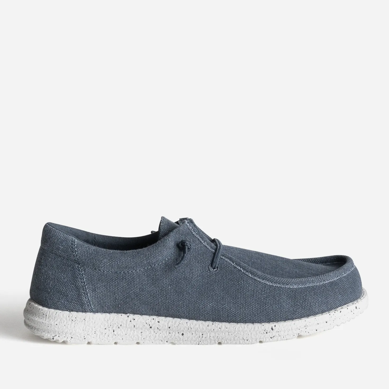 Derby plateau bleu textile