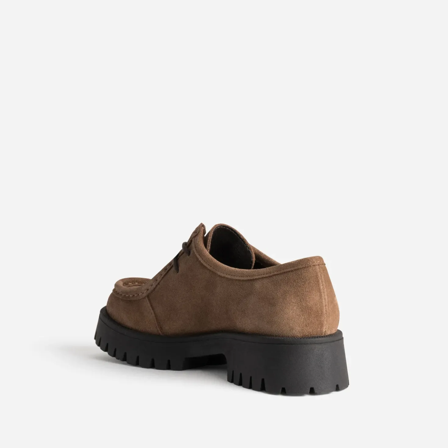 Derby plateau camel cuir velours