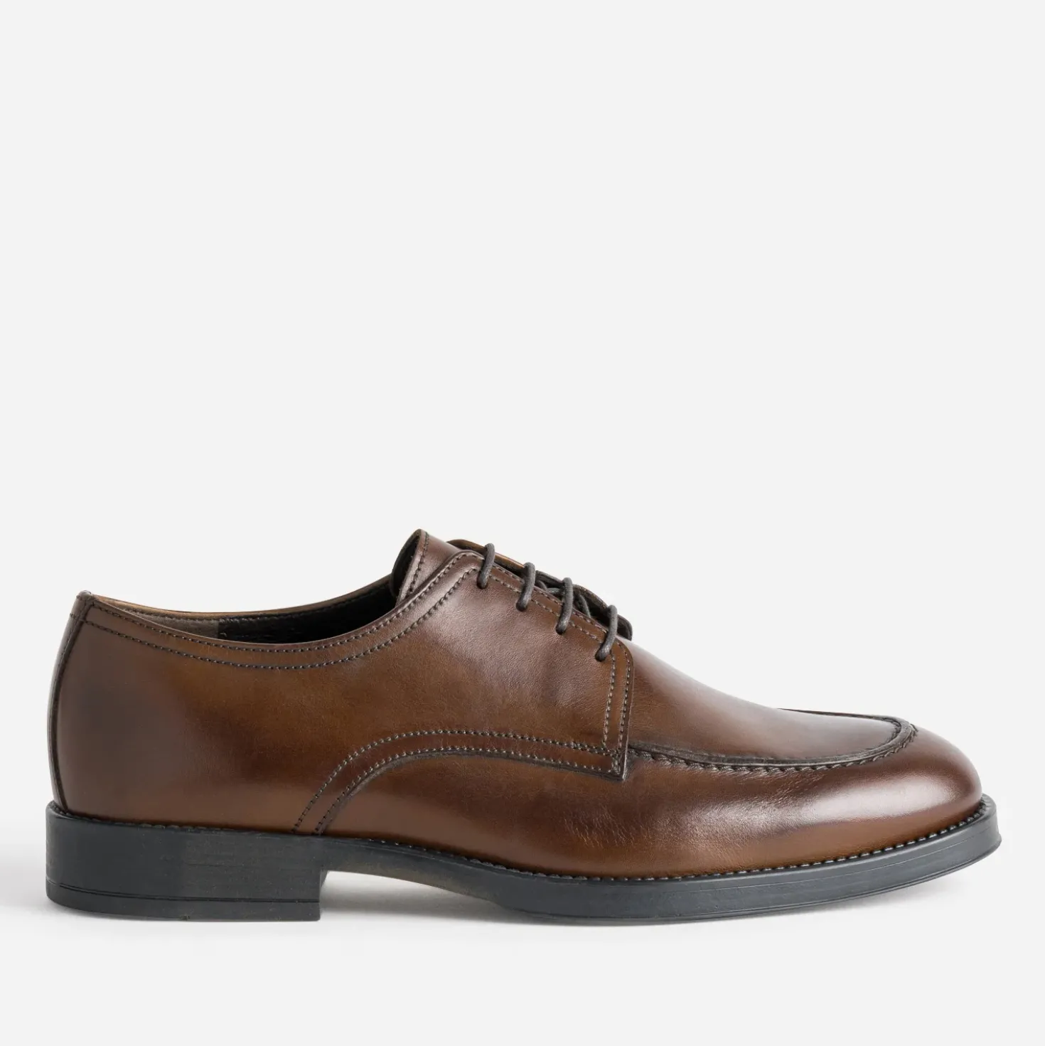 Derby plateau marron cuir