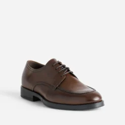 Derby plateau marron cuir