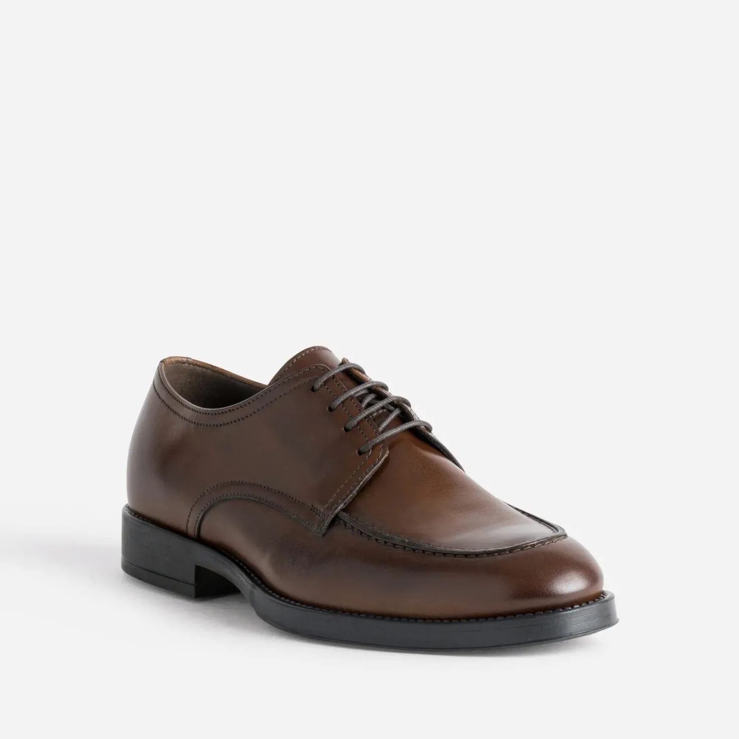 Derby plateau marron cuir
