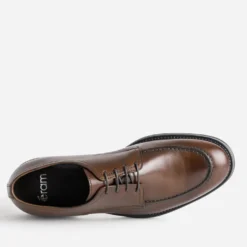 Derby plateau marron cuir