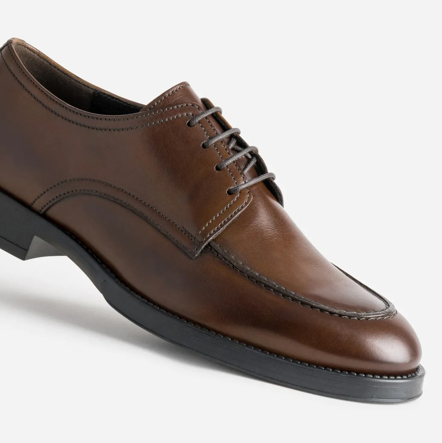 Derby plateau marron cuir