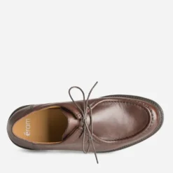 Derby plateau marron cuir semelle crantée