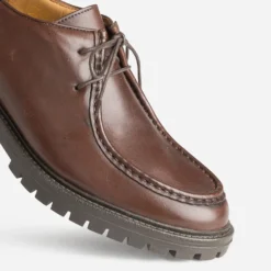 Derby plateau marron cuir semelle crantée