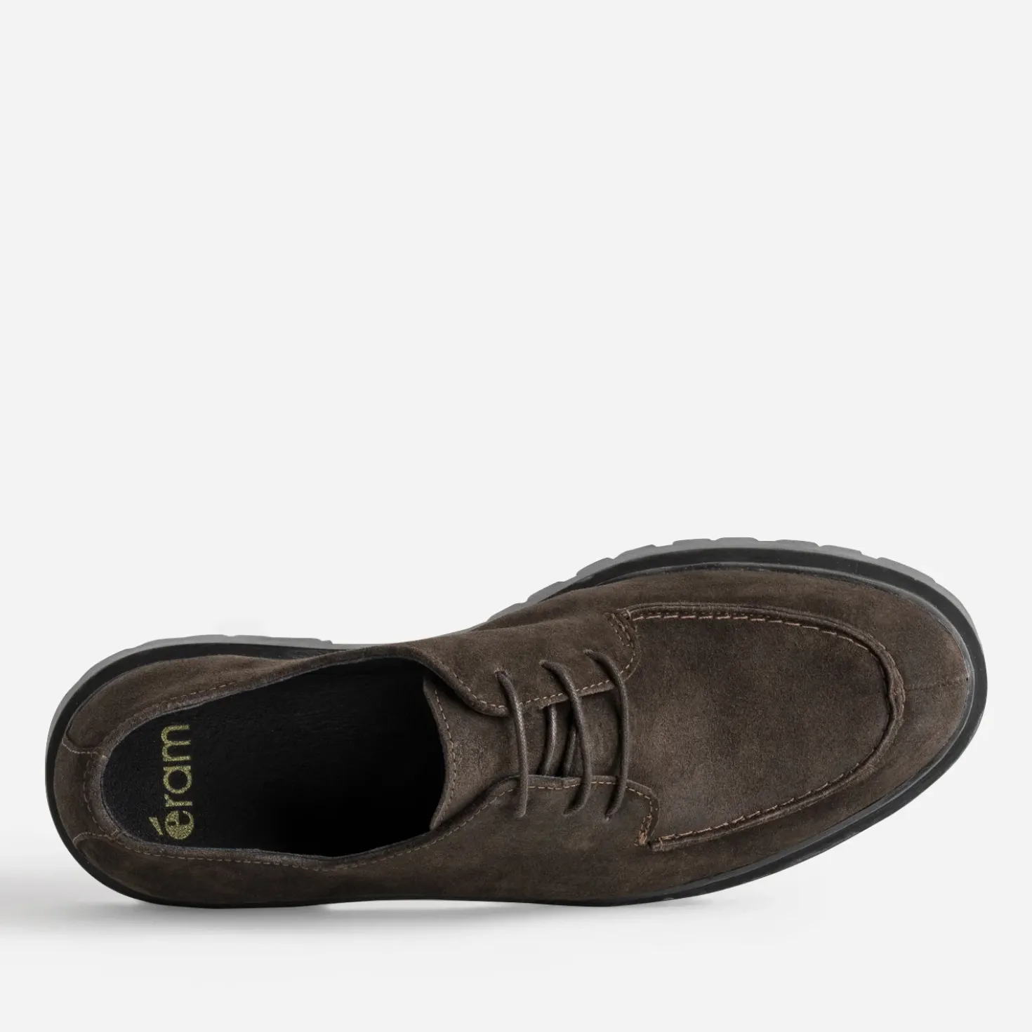 Derby plateau marron cuir velours semelle crantée